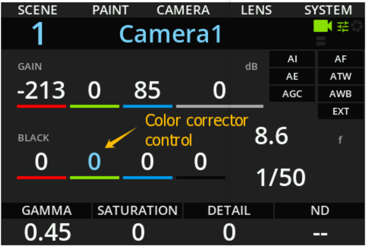 Cyanview RCP home screen