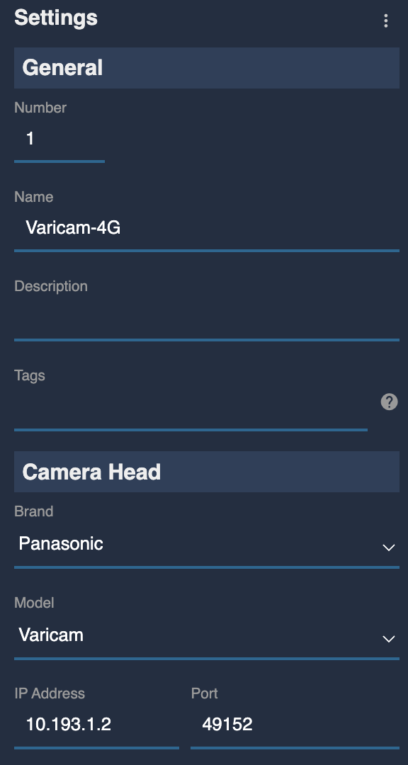 RCP RIO cam setup